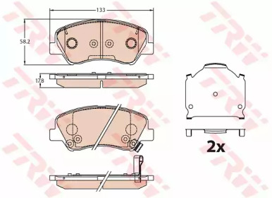 Комплект гальмівних колодок с 4 шт. дисків TRW GDB3630