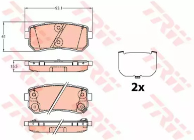 Комплект гальмівних накладок до дискових гальм TRW GDB3636