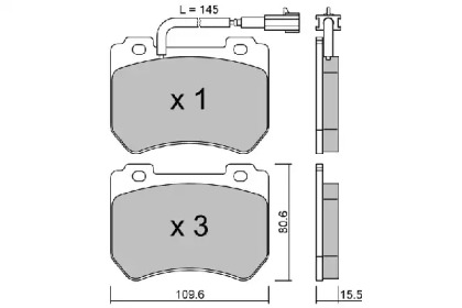 Комплект гальмівних накладок, дискове гальмо AISIN BPFI-1034