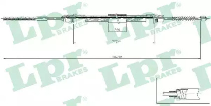 Трос ручного гальма LPR C0209B