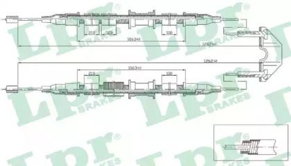 Трос ручного гальма LPR C0536B