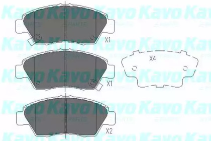 Колодки гальмівні (передні) Honda Civic V/VI/VII 91-05/CRX III 92-98 (136.6x52) KAVO PARTS KBP-2003