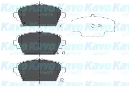 Колодки гальмівні (передні) Honda Accord VI 98-02/Nissan Primera P12 02-08 KAVO PARTS KBP-2012