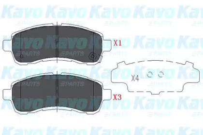Колодки гальмівні (передні) Mazda 2 07-15 KAVO PARTS KBP-4560