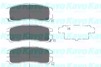 Колодки гальмівні (задні) Mitsubishi Lancer V-VII 94-13/Galant VII 92-96/Space Wagon 98-04 KAVO PARTS KBP-5509