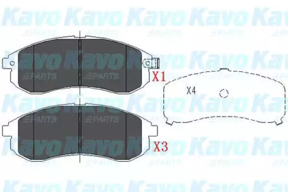 Колодки гальмівні (передні) Mitsubishi L200 2.5 TD 92-15 KAVO PARTS KBP-5533