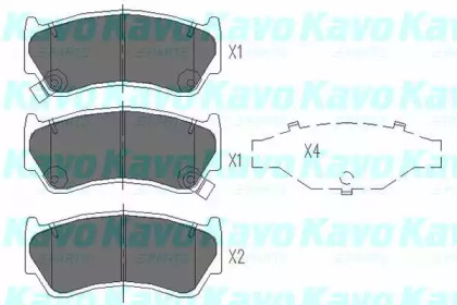 Колодки гальмівні (передні) Nissan Almera 1.4/1.6/2.0D 95-00 (к-кт) KAVO PARTS KBP-6508