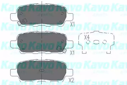 Колодки гальмівні (задні) Nissan Juke/X-Trail 01-/Qashqai 1.5dCi-3.5 08- (Akebono) KAVO PARTS KBP-6517