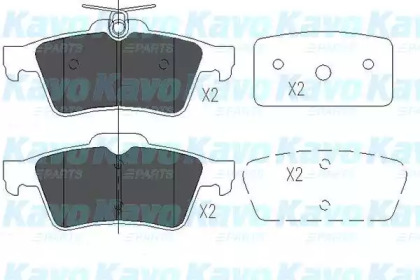 Колодки гальмівні (задні) Ford Connect 02-/Mazda 3/5 03- (Ate - Teves) KAVO PARTS KBP-6554