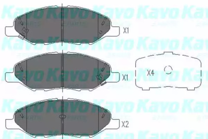 Колодки гальмівні (передні) Nissan Micra II/III/Note/Tiida 04-13 (Sumitomo) KAVO PARTS KBP-6578