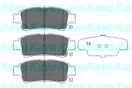 Колодки гальмівні (задні) Toyota Avensis/ Privia 2.0/2.0D 01-09 KAVO PARTS KBP-9014