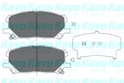 Колодки гальмівні (передні) Lexus RX 03- (141x54.5) KAVO PARTS KBP-9080