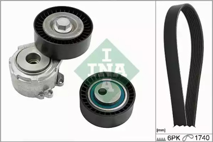 Комплект ременя генератора Peugeot Expert/Citroen Jumpy 2.0/2.2 HDI 99- (6PK1740) INA 529 0017 10