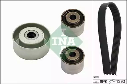 Комплект ременя генератора Citroen Jumpy/Peugeot Expert 1.9D 98-06 (6PK1390) INA 529 0157 10