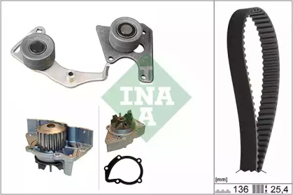 Комплект ГРМ + помпа Citroen Jumper/Jumpy/Berlingo 1.9D/TD 94-02 INA 530 0096 31