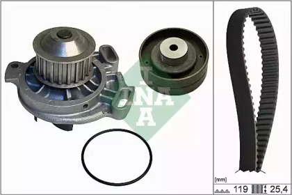 Комплект ГРМ + помпа VW LT 2.4 TD 72-96 (25.4x119z) INA 530 0152 30