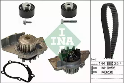 Комплект ГРМ + помпа INA 530 0235 30