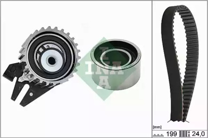 Комплект ГРМ Alfa Romeo 159/166/Brera/Spider 2.4D 05- (199x24) INA 530 0625 10