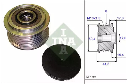 Шків генератора Audi A4/A5/Q5 3.0/3.2 TFSI 07-17 INA 535 0207 10