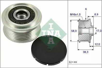 Шків генератора Hyundai i10 1.0 11- INA 535 0266 10