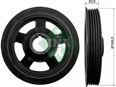 Шків колінвалу Hyundai Accent/Kia Rio/Sportage 1.1-1.7 CRDi 04- 5PK INA 544 0092 10