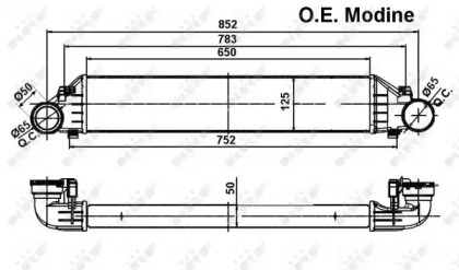 Радіатор інтеркулера MB C-calss (W203) 1.8-3.0D 00- NRF 30161A