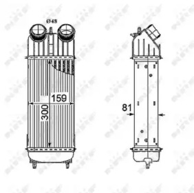 Радіатор інтеркулера Citroen C2/C3/Peugeot 1007/207 1.6 HDi 05- NRF 30196
