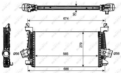 Радіатор інтеркулера Opel AstraJ/Cascada 1.3CDTI/1.4LPG/1.6/1.7CDTI 09- NRF 30269