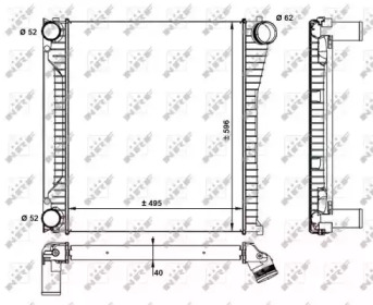 Радіатор інтеркулера Land Rover Range Rover 4.4D 10-12 NRF 30929