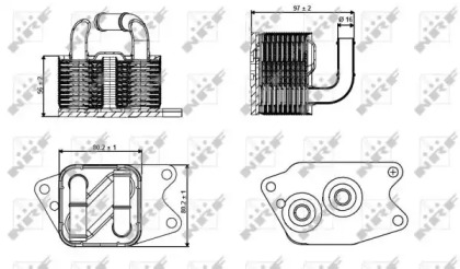 Радіатор масляний Skoda Fabia II/Rapid/VW Polo 1.0-1.9 06- (теплообмінник) NRF 31265