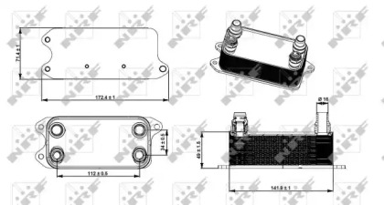 Радіатор масляний MB E-class (W212)/SLK (R172)/CLS (C218) 1.6-3.5 07- NRF 31275