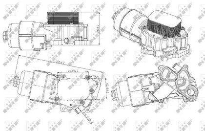 Радіатор масляний Citroen Berlingo/Peugeot Partner 1.6 HDI 05- (теплообмінник з корпусом фільтра) NRF 31328