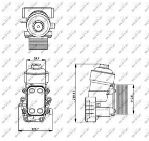Радіатор охолодження мастила NRF 31355