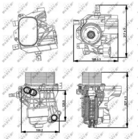 Корпус фільтру масляного (з радіатором) VW Golf/Caddy/Crafter 2.0TDI 15-/Audi A3/Q2 1.6/2.0 TDI 15- NRF 31356