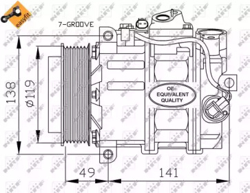 Компресор кондиціонера MB C-Class (W203/S203) 1.8 02-08 NRF 32215 — фото 5