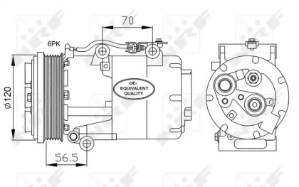 Компресор кондиціонера Ford C-Max/Kuga/Volvo C30/C70/S40/V50 2.0D 03-12 NRF 32250