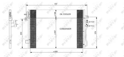Радіатор кондиціонера NRF 350098