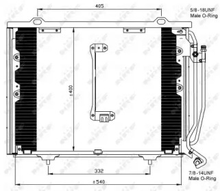 Радіатор кондиціонера MB C-class (W202) 2.0/2.2CDI/2.5TD 95-00 (OM611/M111/OM605) NRF 35215