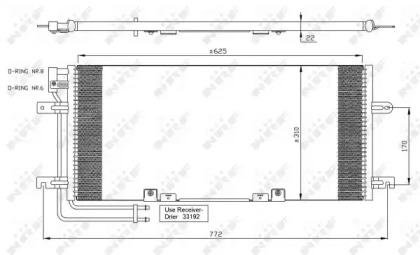 Радіатор кондиціонера (з осушувачем) VW T4 1.9-2.8 TDI 90-03 NRF 35438