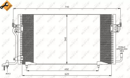 Радіатор кондиціонера Citroen Berlingo/Peugeot Expert 1.9D/2.0HDi 96-11 NRF 35439