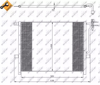 Радіатор кондиціонера BMW 3 (E46) 1.6-3.0i (N45/M43/M54/M52/N46) 00- NRF 35589 — фото 2
