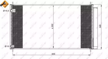 Радіатор кондиціонера (з осушувачем) Toyota Auris/Corolla 2.0/2.2D 05-14 NRF 35838