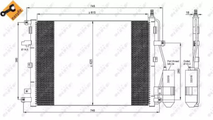 Радіатор кондиціонера (з осушувачем) Volvo XC90 02-14 NRF 35876
