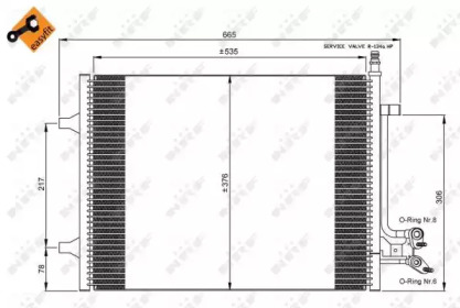 Радіатор кондиціонера Ford Fiesta 04-08/Fusion 1.6TDCi 04-12 NRF 35904 — фото 2