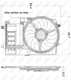 Вентилятор радіатора Mini Cooper/One 1.6 01-06 (з дифузором) NRF 47301 — фото 2