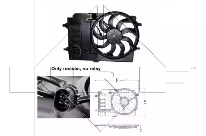 Вентилятор радіатора Mini Cooper/One 1.6 01-06 (з дифузором) NRF 47301