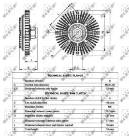 Муфта вентилятора Ford Transit 2.0 85-92 NRF 49516 — фото 4
