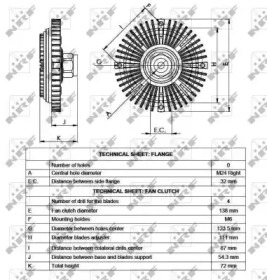 Муфта вентилятора Ford Transit 2.4DI 00-06 NRF 49521 — фото 4