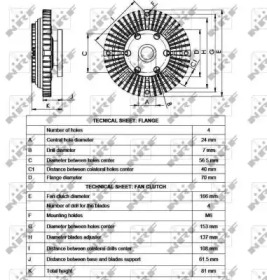 Муфта вентилятора Hyundai Galloper/H100 2.5D/3.0 93-03 NRF 49527 — фото 4