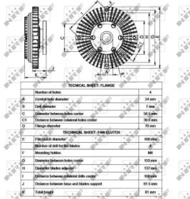 Муфта вентилятора Mitsubishi L200/Pajero 2.5D 90- NRF 49547 — фото 3